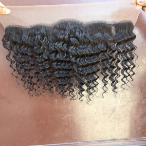 Cabello humano rizado de color Natural para mujer, accesorio con cierre frontal de encaje de 13x4 con pelo de bebé de oreja a oreja - Product Image 4