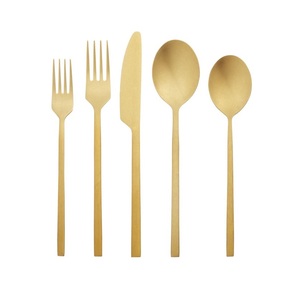 Elegant Wedding Cutlery <b>Spoon</b> <b>Set</b> Golden Stainless Steel Flatware <b>Set</b> Knife <b>Fork</b> <b>Spoon</b> Hotel Restaurant Silverware <b>Set</b> - Product Image 1