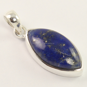 Colgante de piedras preciosas de forma ovalada de Plata de Ley 925 lapislázuli azul, joyería hecha a mano, colgante elegante, regalo para el Día de San Valentín - Product Image 1