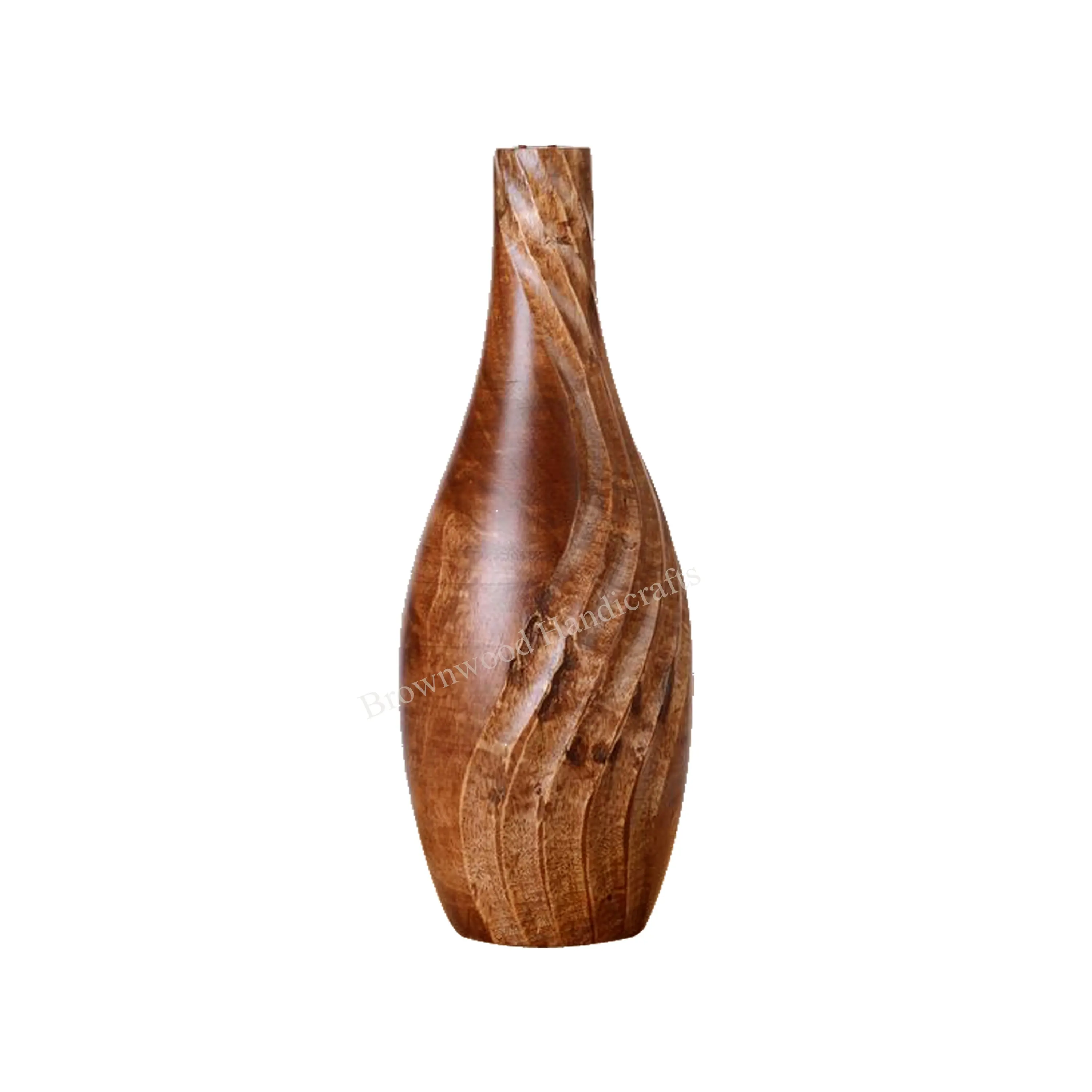 Casa Decoração Mango Wood Tabletop Vaso De Madeira Mão Esculpida Vaso De Madeira Para Presentes ao Melhor Preço De Atacado Para Vendedores Online