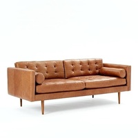 <strong>Best</strong> <strong>Selling</strong> Three Seat Square Chesterfield <strong>Sofa</strong> with PU Leather and Wood Modern Design Adjustable Living Room Furniture