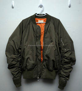 Custom Logo Coated Satin <b>Men's</b> Nylon Bomber <b>Jackets</b> <b>Winter</b> Wholesale Loose Breathable <b>Waterproof</b> Windproof Reversible Design - Product Image 4