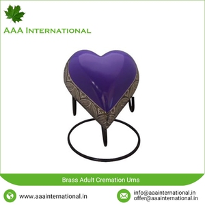 Urna funeraria de Metal para adultos, urna de cremación de latón con forma de corazón, hecha en la India - Product Image 6