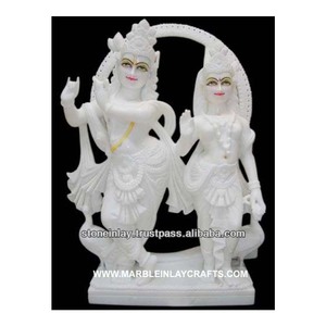 Makrana Marble Radha Krishna Statue White Marble Radha Krishna Idol - Product Image 1