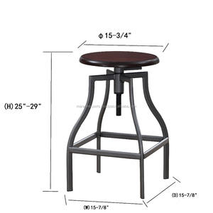 Leon Industrial Elegante y Cómodo Taburete de bar sin espalda Silla de altura ajustable - Product Image 2