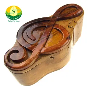 Деревянная коробка-пазл для музыкальных инструментов ручной работы, коробки в форме музыкальных инструментов