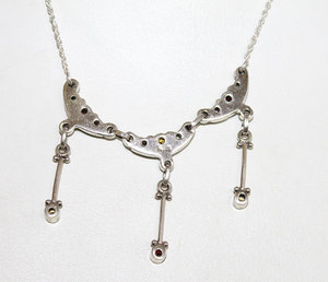 โกเมนสีแดงธรรมชาติคุณภาพสูงและอัญมณีหลายแบบ925สร้อยคอเงินสเตอร์ลิงและชุดเครื่องประดับสำหรับขายส่ง - Product Image 4