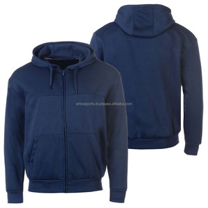 Sudadera con capucha de lana de algodón para hombre con cremallera personalizada OEM, diseño liso de talla grande para temporada de invierno con logotipo personalizado - Product Image 1