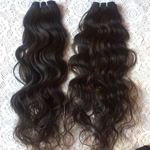 Vente en gros 100% vierge indienne Remy cheveux armure ondulés et crépus droit avant de lacet Double trame faisceaux bruts non traités donneur unique - Product Image 6