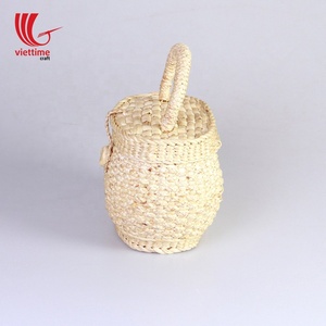 Jacinto de agua con forro de algodón, bolsa de playa de paja hecha de jacinto de agua natural, venta al por mayor - Product Image 4