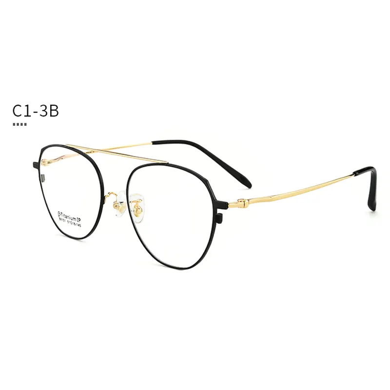 Latest designer eyeglass frame titanium temple optical frames man spectacle frames anti blue light filter glasses
