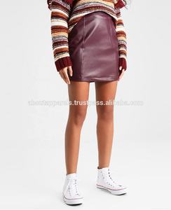 Falda de piel de oveja auténtica para mujer, minifaldas de piel auténtica Vintage - Product Image 2