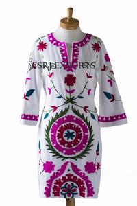 Premium Tribal Boho Gypsy Suzani Embroidery Vintage Ethnic Style Customize Factory Price Women Resort Wear Short Dress Tunic - Product Image 2