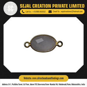 Conectores de piedras preciosas de bisel hechos a mano, hallazgos de joyería de latón duradero con Material de piedra, componentes de joyería de Latón chapado - Product Image 6