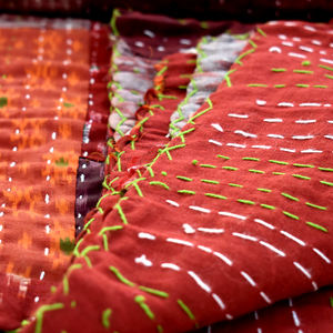 인도 실크 수제 친환경 500TC 칸타 담요 담요 퀸 사이즈 침구 패치 작업 퀼트 가정 장식 도매 - Product Image 5