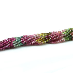 Multi tourmaline roundel faceted Loose <b>beads</b> Loose <b>stone</b> <b>beads</b> Bulk <b>beads</b> - Product Image 4