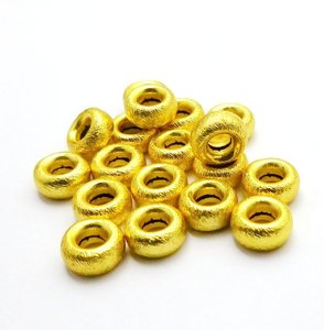 Gold-Plated Brushed Tyre Shape <b>Metal</b> <b>Beads</b> Jewelry Findings & Components - Product Image 3
