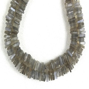 High Quality 16\" Long Strand Natural Grey Moonstone <b>Heishi</b> <b>Beads</b> Smooth Square Shape Gemstone Wholesale - Product Image 1
