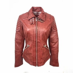 Chaqueta de carreras de alta calidad para mujer, estilo motorista, ropa de calle con cremallera, prendas de vestir exteriores de cuero, ajuste personalizado, moda de cuero para mujer - Product Image 1