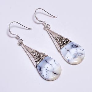 จริง Dendrite โอปอล925ต่างหูเงิน,ขายส่งเครื่องประดับเงิน,แฮนด์เมดเครื่องประดับเงิน - Product Image 1