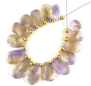 Pierre précieuse d'amétrine naturelle de qualité AAA en forme de poire avec collection de pierres brutes multicolores pour la fabrication de bijoux - Product Image 3