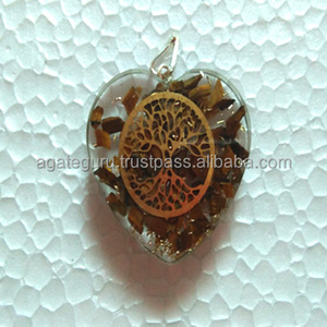 Colgante de orgón con abalorio de metal para curar virutas naturales de piedras preciosas - Product Image 1