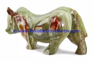 STATUE de RHINO en ONYX sculpté, pierre naturelle du PAKISTAN - Product Image 4