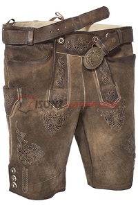 ผู้ชายแบบดั้งเดิมกางเกง Lederhosen สั้นเย็บปักถักร้อยคลาสสิกกางเกง Suspenders - Product Image 4