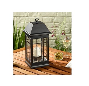 Linterna de vela de jardín de metal negro y vidrio para decoración de boda de oficina en casa otros candelabros y linternas - Product Image 4