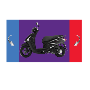 Motocicleta de gasolina de alta calidad de 125cc (Acruzov Deluxe) Negro/Rojo/Blanco - Product Image 1