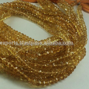 Cuentas de piedras preciosas de citrino facetadas naturales, hebra de piedra semipreciosa de 3,5mm en amarillo miel, cuentas de piedra de Color único - Product Image 1
