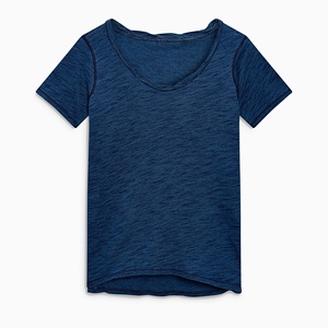 Camiseta de mujer de talla grande BD 24, ropa de calle personalizada de moda, estampado informal corto de algodón a la moda para adolescentes, cuello ancho - Product Image 1