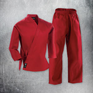 Conjuntos de Uniformes de Karate 100% Algodón Unisex Ligeros Resistentes a la Contracción con Logotipo Frontal para Entrenamiento y Competiciones de Artes Marciales - Product Image 1