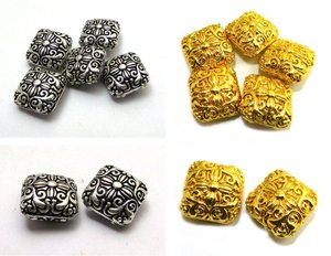Perles de Bali plaquées or en forme de rectangle en métal perles de Bali métalliques pour bijoux - Product Image 4