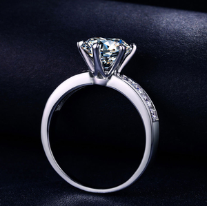 1.30 Carats Genuine White Round Moissanite <b>Ring</b> in 14k White <b>Gold</b> ,14k <b>Gold</b> Engagement <b>Ring</b> - Product Image 3