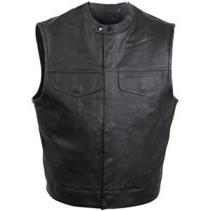 Gilet en cuir de style club pour hommes avec doublure en cuir de vachette naturel de qualité supérieure Minarat Waistcoa Motor - Product Image 1
