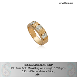 Indian 18kt Rose Gold <b>Diamond</b> <b>Ring</b> for Men - Product Image 6