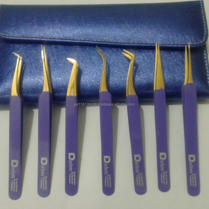 Eyelashes Tweezers Custom Purple Lash Tweezer High Quality Stainless Steel Eyelash Extension Tweezers Volume & Isolation Tweezer - Product Image 3