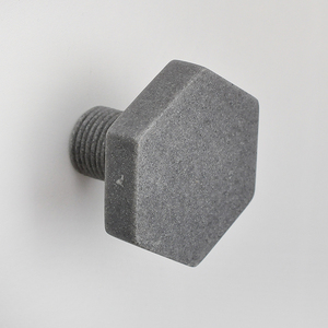 Crochet simple en acier inoxydable avec bouton rond en laiton mat - Product Image 6