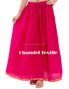 Falda larga de algodón indio, faldas con borde dorado, faldas bordadas, abrigo Jaipuri, bohemio, gitano, moda étnica, venta al por mayor - Product Image 3