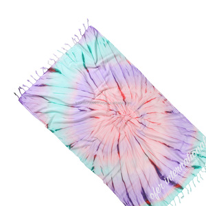 Tie Dye Pestemal Turkish Towel-Teñido a mano-Resistente a la arena-Algodón turco 100%-Único en su clase-Hecho a mano. - Product Image 5