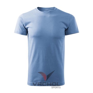 2019 nouveau t-shirt de gymnastique pour hommes personnalisé uni 95% coton 5% Spandex motif solide 100% coton tricoté - Product Image 1