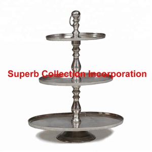 New Design Three-<b>Tier</b> <b>Cake</b> Stand with Rough Finish Plastic Material - Product Image 2