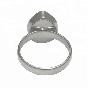 Pear Shape Black Ruthenium <b>Plain</b> <b>Ring</b> Finding Handmade Solid Sterling Silver Jewelry Manufacturer Wholesaler CASA DE PLATA - Product Image 4