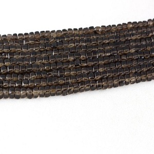 ลูกปัดควอตซ์สโมกกี้ธรรมชาติทรงลูกบาศก์เรียบ ยาว 9 นิ้ว สำหรับทำเครื่องประดับ สร้อยข้อมือ สร้อยคอ ต่างหู DIY - Product Image 6