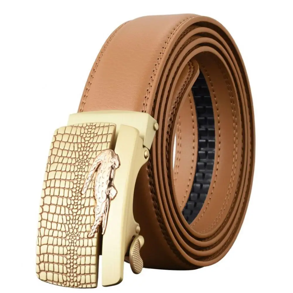 Ceinture en cuir véritable pour hommes, Crocodile noir, sur mesure, célèbre marque, bon marché