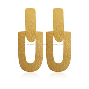 โรงงานเครื่องประดับแฟชั่น ขายส่งต่างหูแบบเกลียวใหญ่ทำจากทองเหลืองดิบสำหรับผู้หญิง - Product Image 1