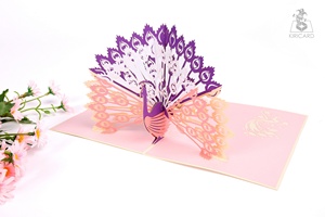 การ์ดอวยพรวันเกิดแบบป็อปอัพ3D งานฝีมือสไตล์เวียดนามกระดาษพิมพ์ออฟเซ็ตแนวเลิฟเซ็ตสำหรับวันเกิดขายส่ง - Product Image 2