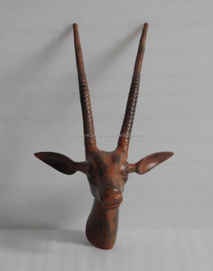 Décoration murale en forme de tête d'animal sculptée, pour la maison et les restaurants, qualité supérieure, fabriquée par un fabricant indien. - Product Image 6