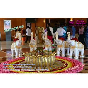 Estatuas de fibra de elefante pequeño para boda Puerta de bienvenida de boda Estado de elefante Decoración de boda india real - Product Image 1
